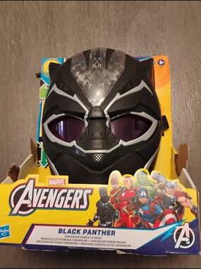 Marvel Avengers Black Panther Mask - Black with Purple Lenses